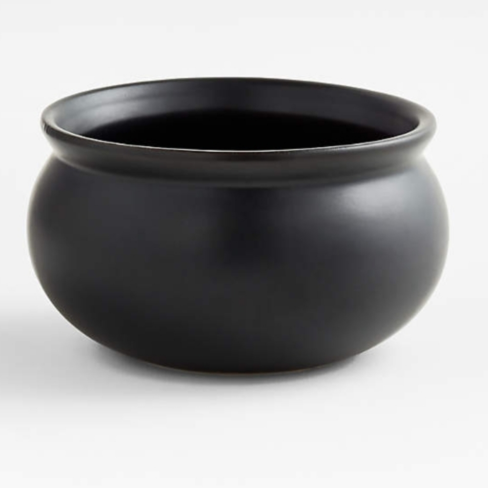 Crate&Barrel Small Cauldron Ceramic Halloween Bowl